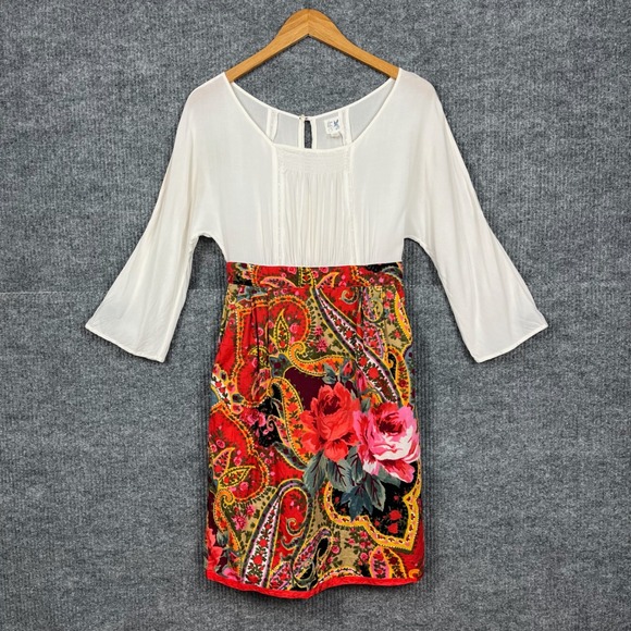 Anthropologie Dresses & Skirts - Edme & Esyllte Dress Womens 0 Easy As Pie Paisley Floral Corduroy Boho Pockets